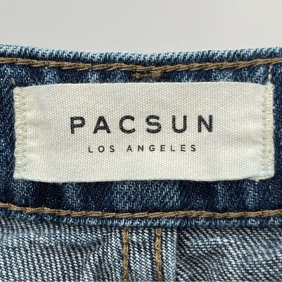 PACSUN Straight Leg Distressed Mom Jeans 90's Button Fly High Rise Size 25 - Picture 6 of 9